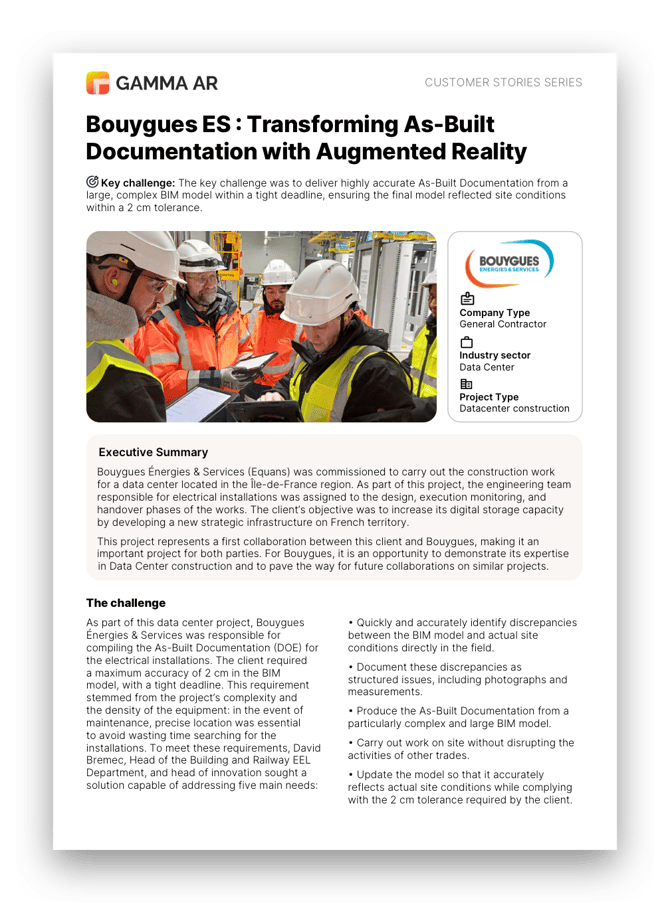 Bouygues ES Transforming As-Built Documentation with Augmented Reality
